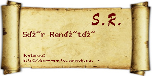 Sár Renátó névjegykártya